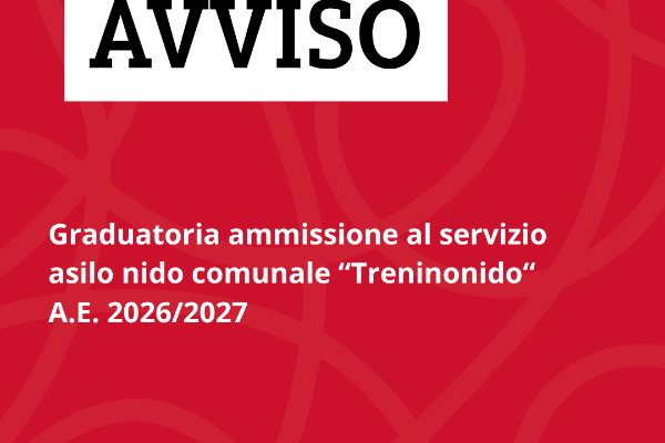 Graduatoria ammissione al servizio asilo nido comunale "Treninonido"