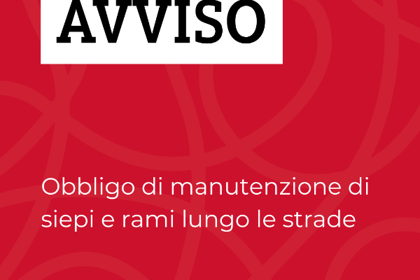 Obbligo di manutenzione di siepi e rami lungo le strade