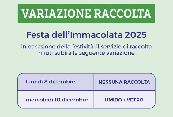 Variazione raccolta rifiuti