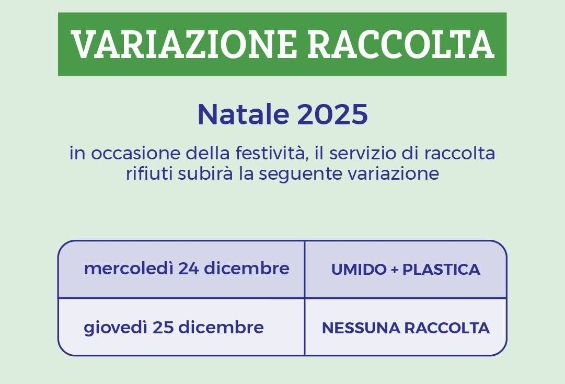 Variazione raccolta rifiuti