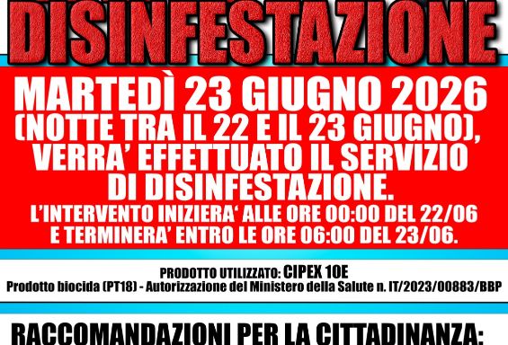 AVVISO disinfestazione