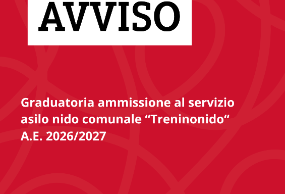 Graduatoria ammissione al servizio asilo nido comunale "Treninonido"