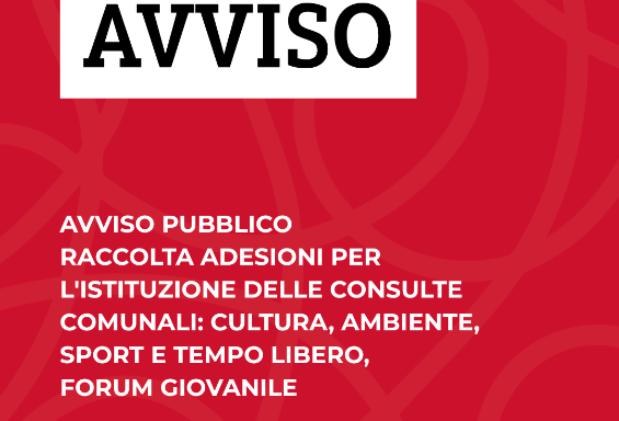 Avviso pubblico: istituzione delle Consulte Comunali