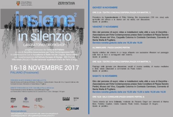 Il comune di Paliano e Zerynthia presentano "Insieme2 - in silenzio"
