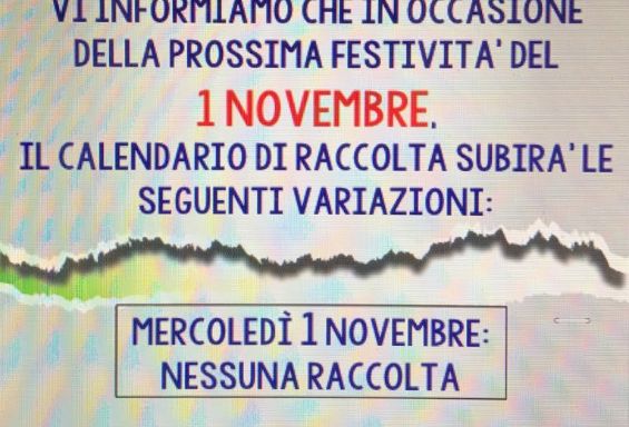 Raccolta differenziata: variazioni al calendario