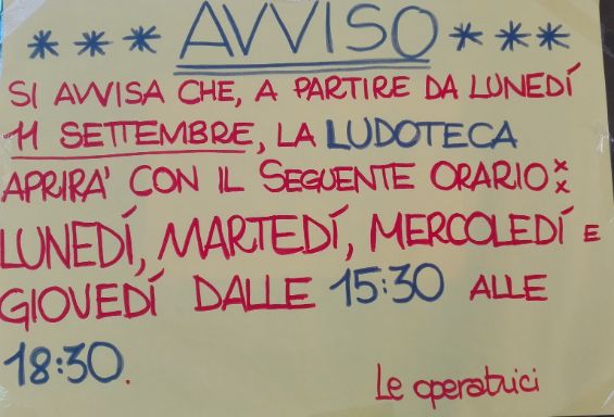 La ludoteca comunale riparte a pieno ritmo