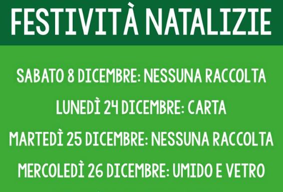 Calendario raccolta differenziata.