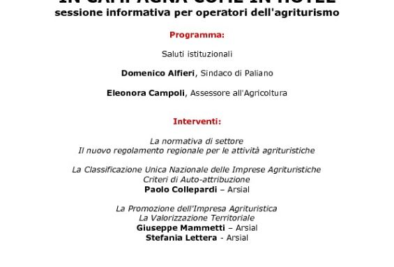 "In campagna come in hotel": convegno Arsial per gli operatori dell'agriturismo