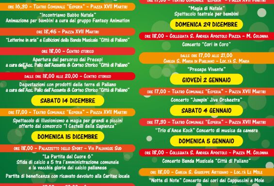 Natale 2019: un mese di eventi per tutti