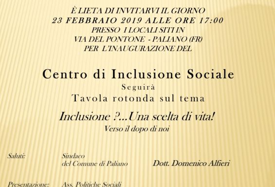 Il comune avrà il suo Centro di Inclusione Sociale.