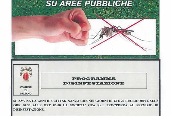 Avviso disinfestazione.