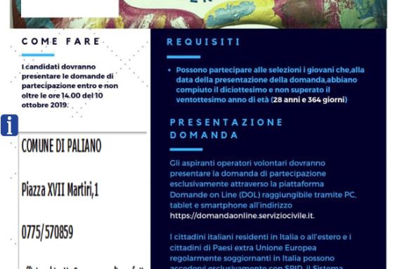 Servizio civile: nuovo bando e altri 6 posti disponibili per il comune di Paliano.