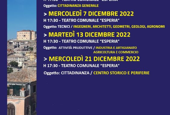 Revisione PUCG: Assemblee Pubbliche + Contatti per osservazioni, proposte e richieste