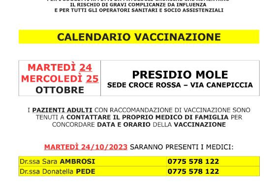 Campagna vaccinazione antinfluenzale 2023-2024