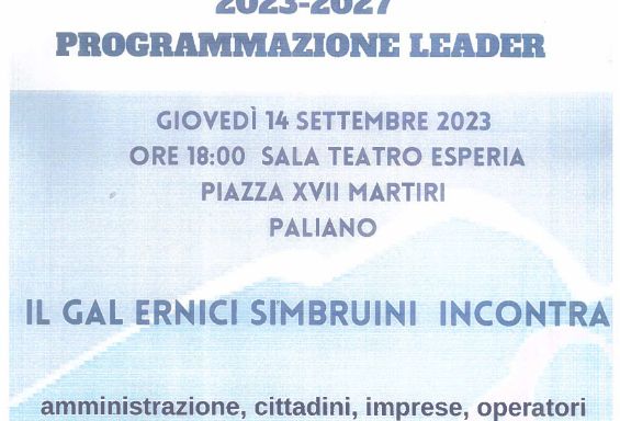 STRATEGIA DI SVILUPPO LOCALE 2023-2027 