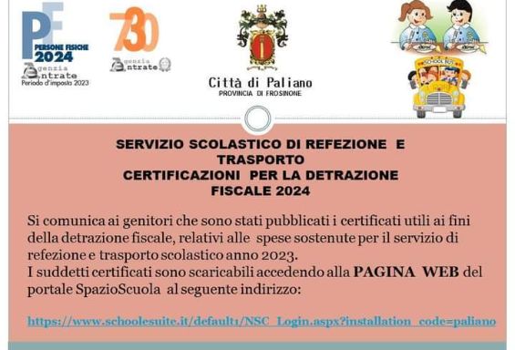 Servizio scolastico di refezione e trasporto