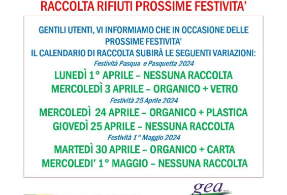 Variazione raccolta rifiuti