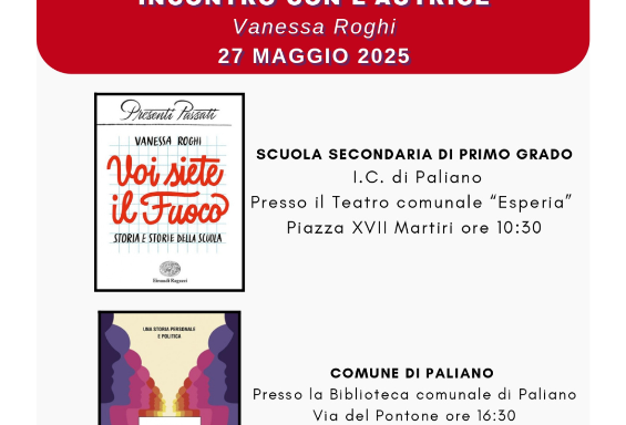Vanessa Roghi: due appuntamenti a Paliano